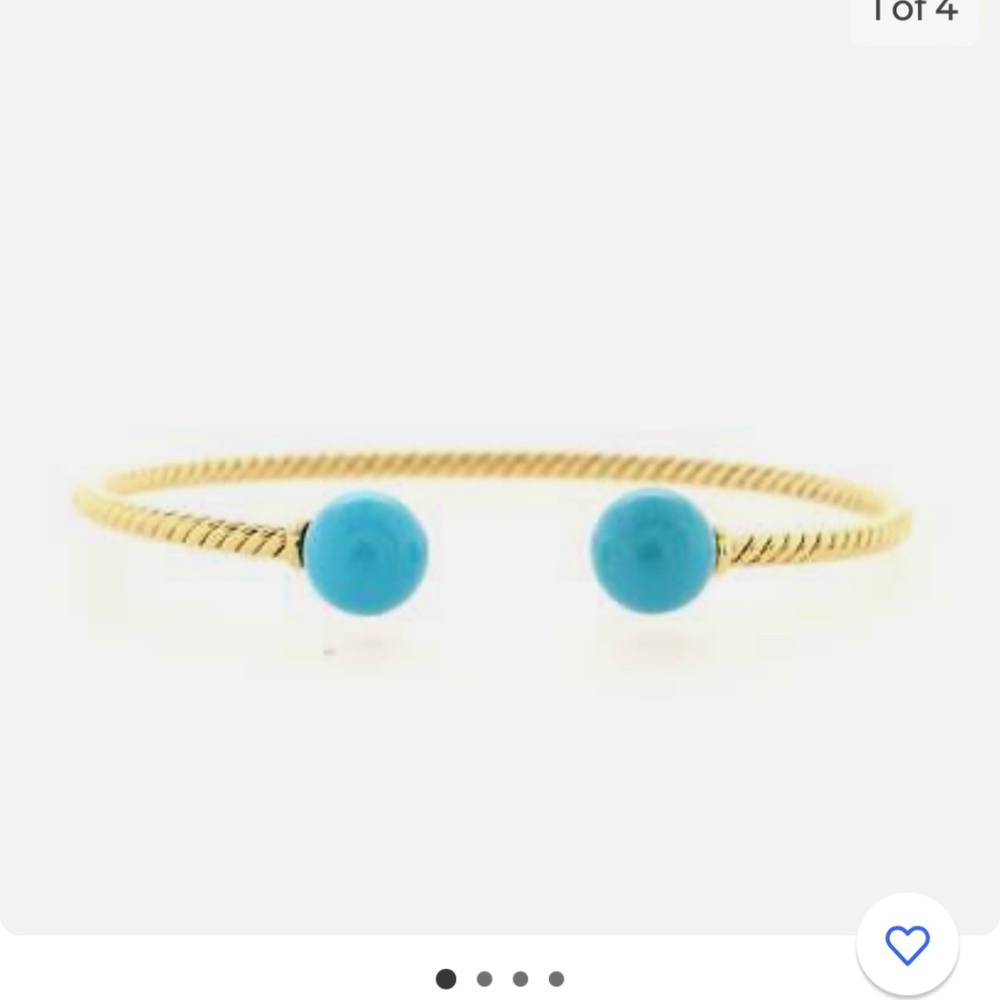 GENUINE DAVID YURMAN SOLARI BRACELET. 18k yellow gold with turquoise.